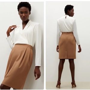 M. M. LaFleur Remy 1.0 Washable Wool Twill Skirt- Sz 10, Camel